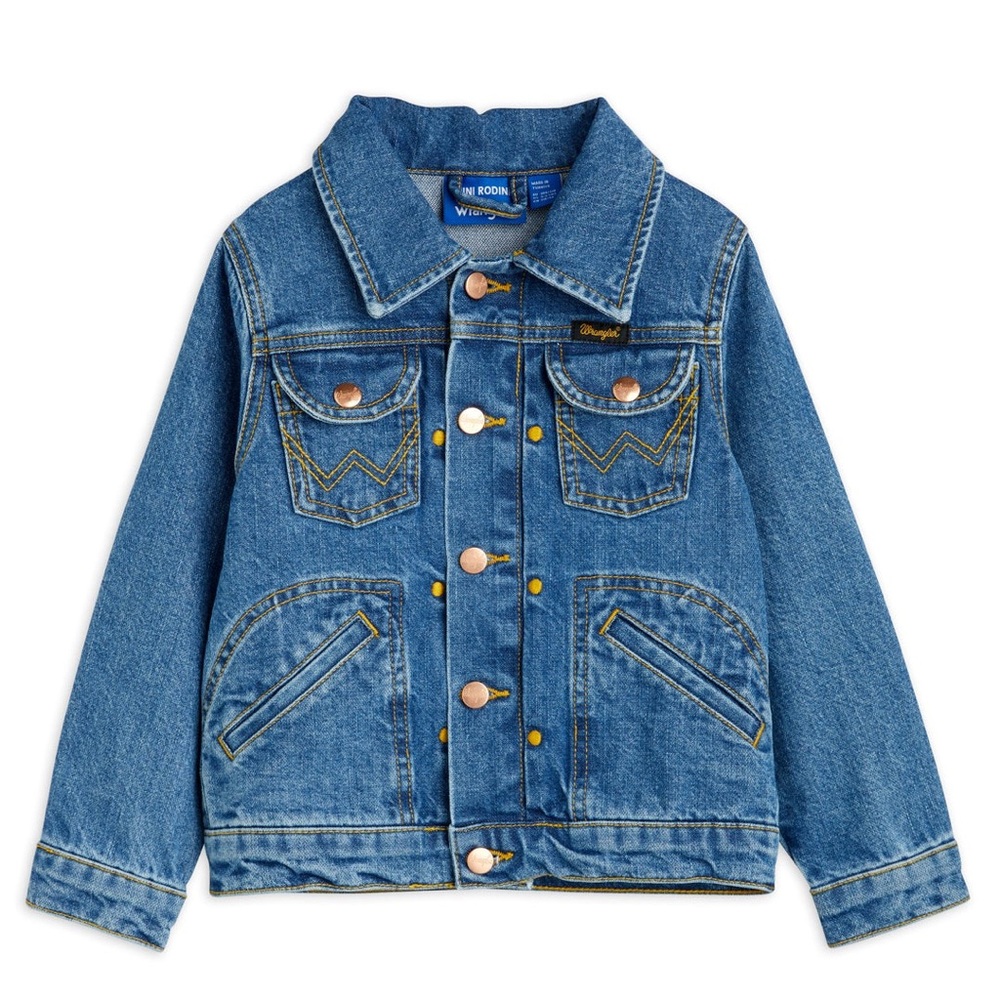 Mini Rodini x Wrangler Peace Dove Denim Jacket for Kids - Size 5 - 7 years - Picture 2 of 5